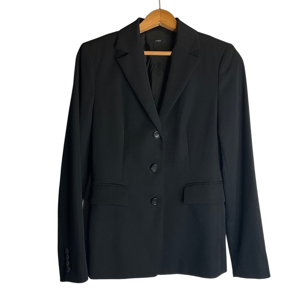 Vinatge J. Crew Wool Blazer FLAWED-Beauty 3 Button Essential Career Black Layer